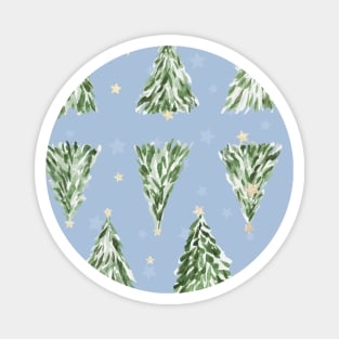 Holiday christmas tree over sky blue background Magnet